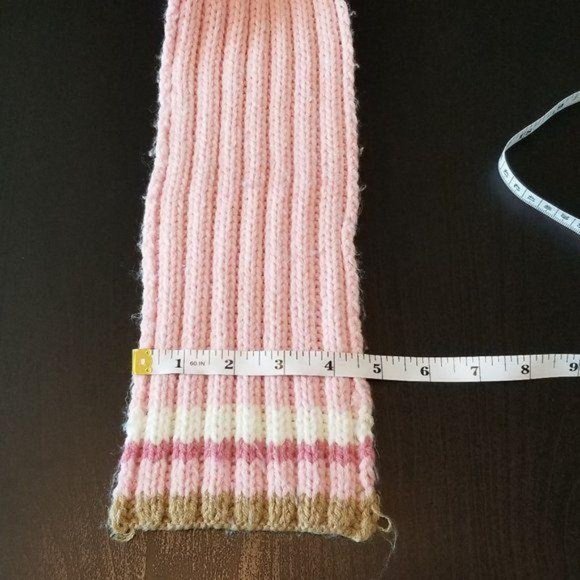 Multicolor Striped Pink Knit Scarf - Picture 3 of 4